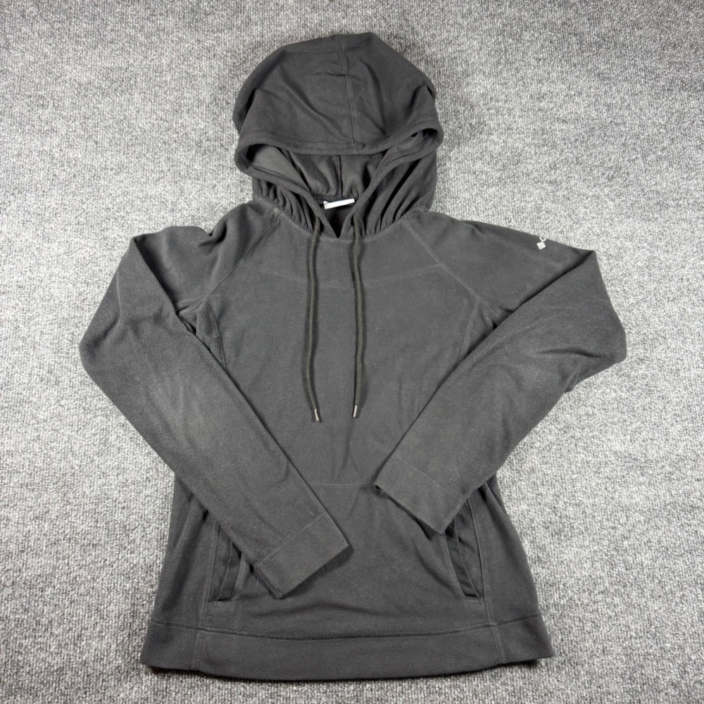 Columbia Womens Fleece Hoodie Pullover Gray Black Small 1474201